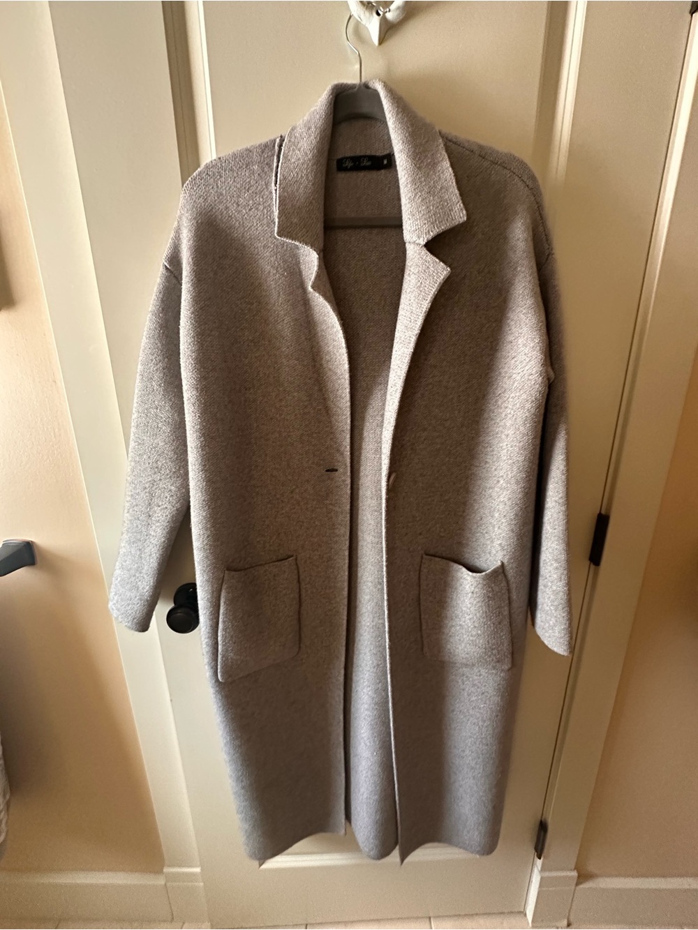 Lyla + Luxe long grey cardigan/coat